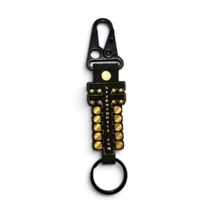 Nitro Addict laser engraved drag racing Christmas tree leatherette keychain with carabiner and split ring
